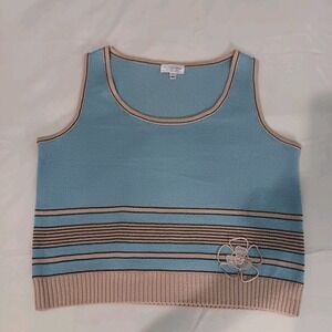 St. John Blue and Tan Tank Top